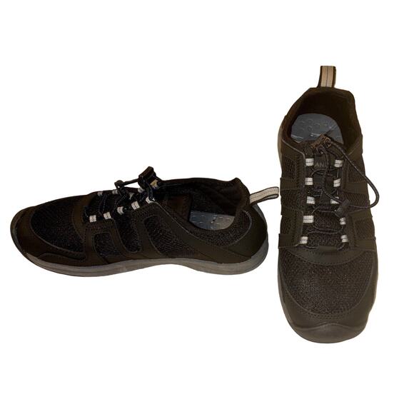 Lands' End Men's Sneaker‎ Water Shoes Black Size 8 D Hiking Shoes Outdoor Bungee - Picture 2 of 11